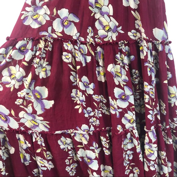 Free People Red Floral Boho Maxi Dress - Picture 6 of 8